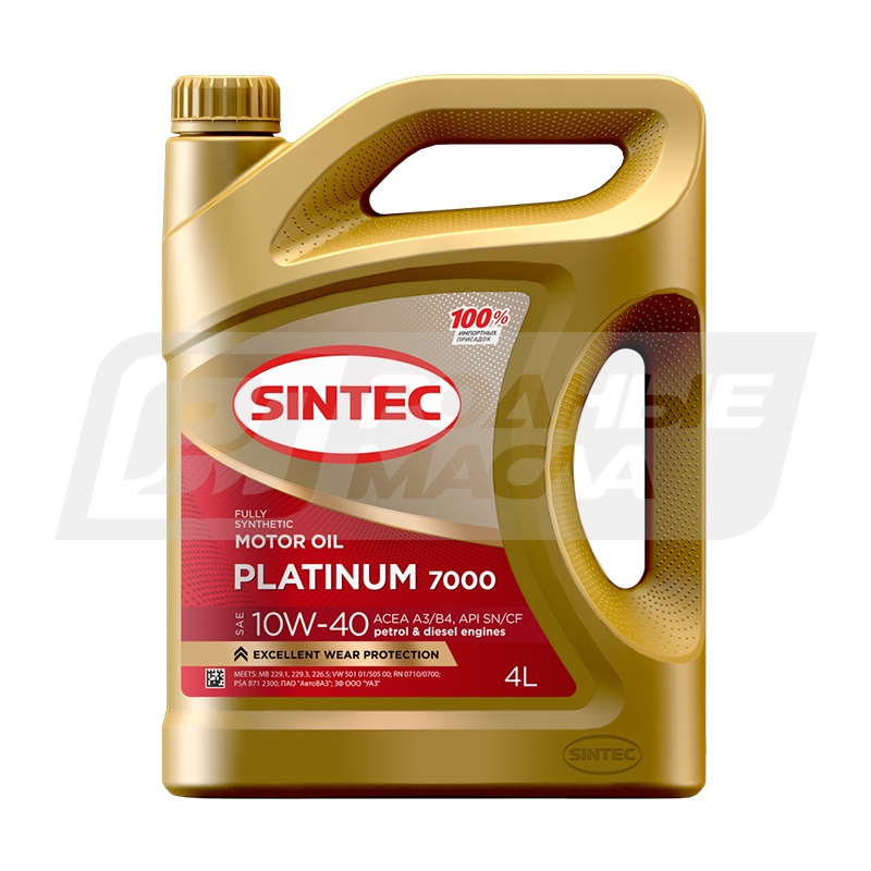 SINTEC Platinum 7000 10W40 SN/CF A3/B4, 4л 600167